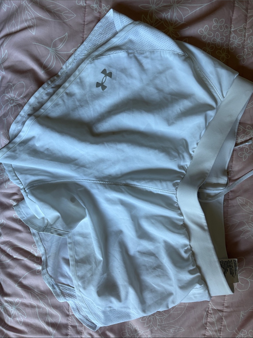Under Armour White Women's Athletic Shorts with Logo